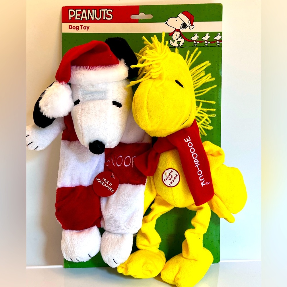 Christmas Peanuts Snoopy and Woodstock Dog Toys.   New with Tags.